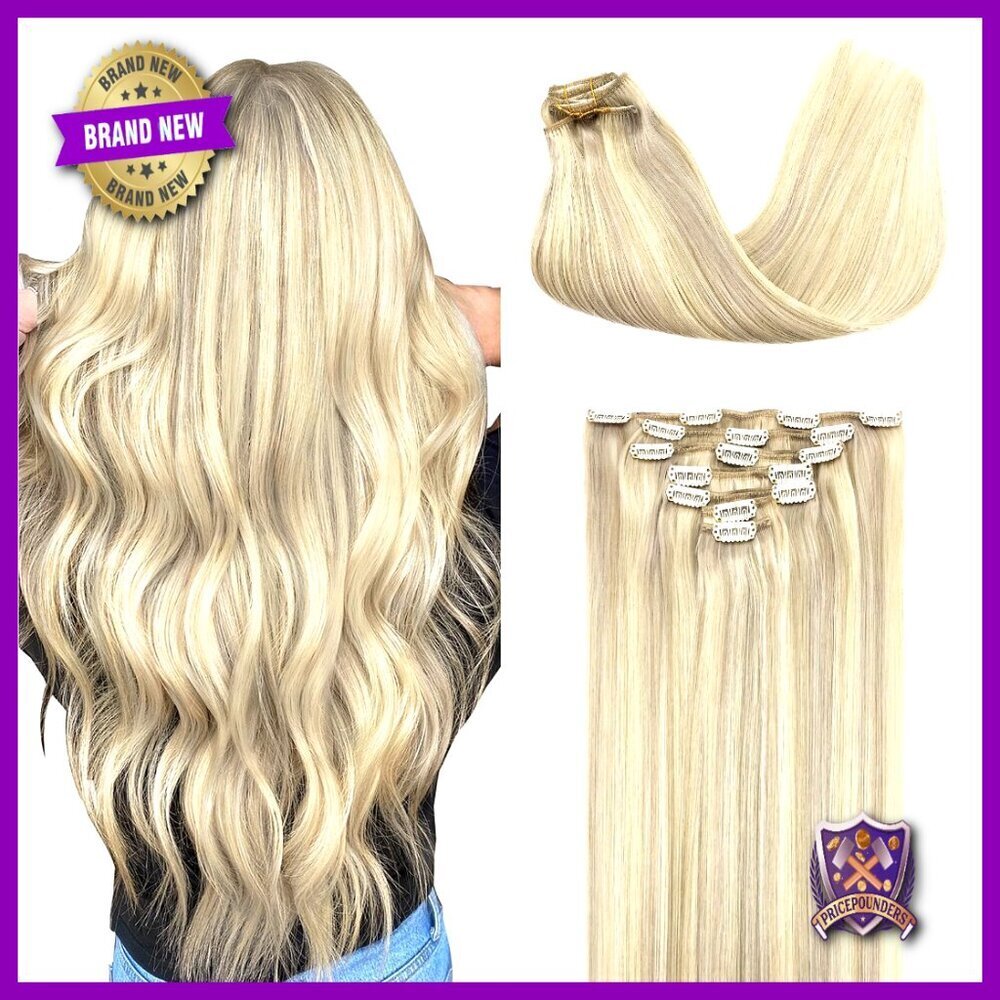 Clip-In Human Hair Extensions 16 Inch 120g 7Pcs Remy Heat Stylable